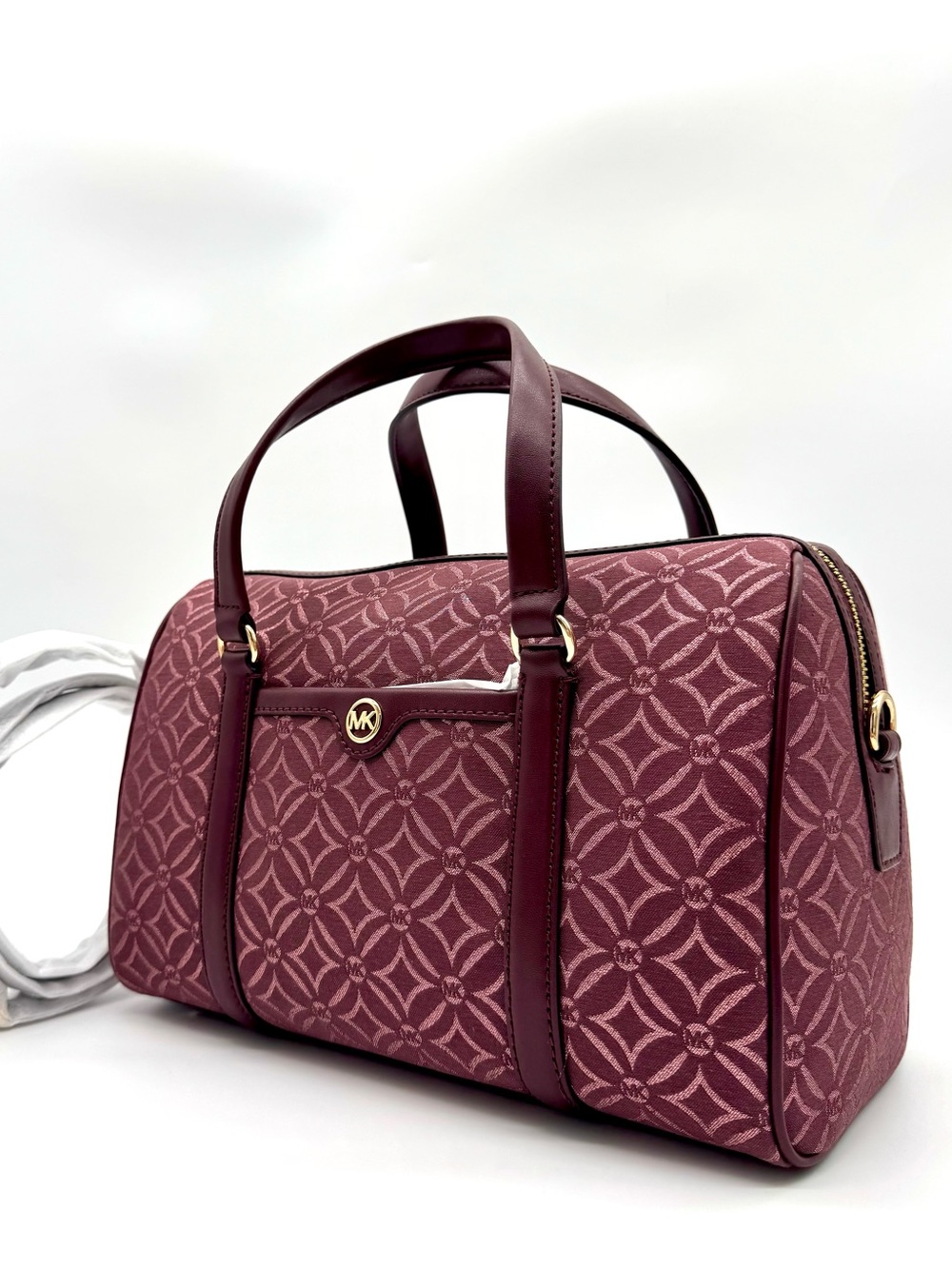 Michael Kors Medium Travel Duffle Satchel Bag Ox Blood Multi